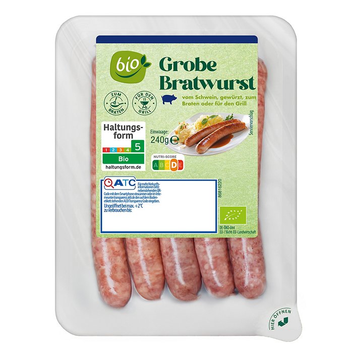 BIO Bio Grobe Bratwurst 240 g
