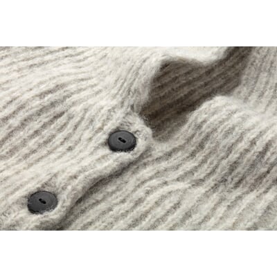 Unisex-Strickkapuze meliert, Ecru