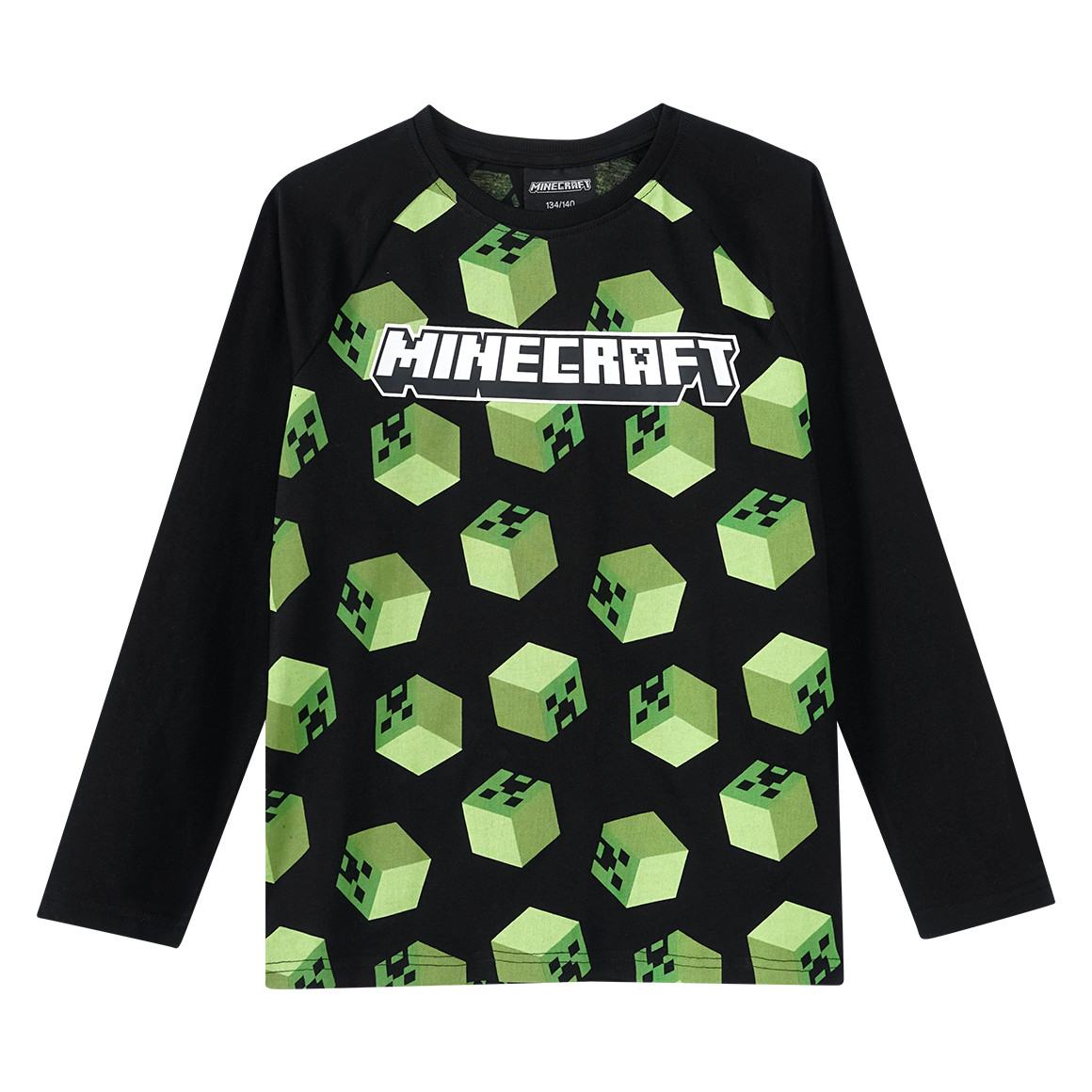 Yigga Minecraft Schlafanzug mit Prints schwarz / hellgrün