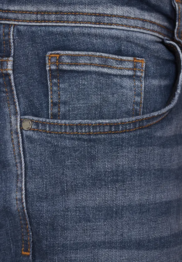 Regular Fit used Jeans - indigo blue wash