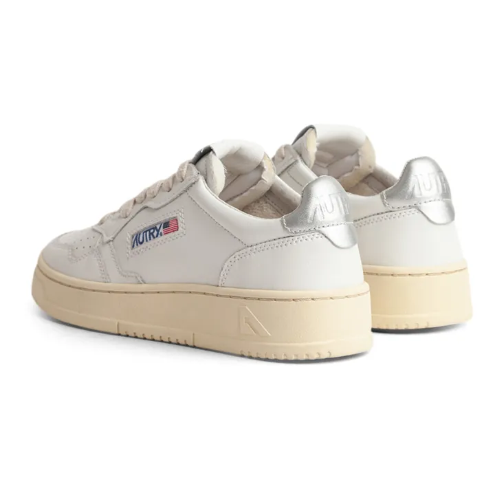 Autry Baskets Medalist Low Cuir | Argenté