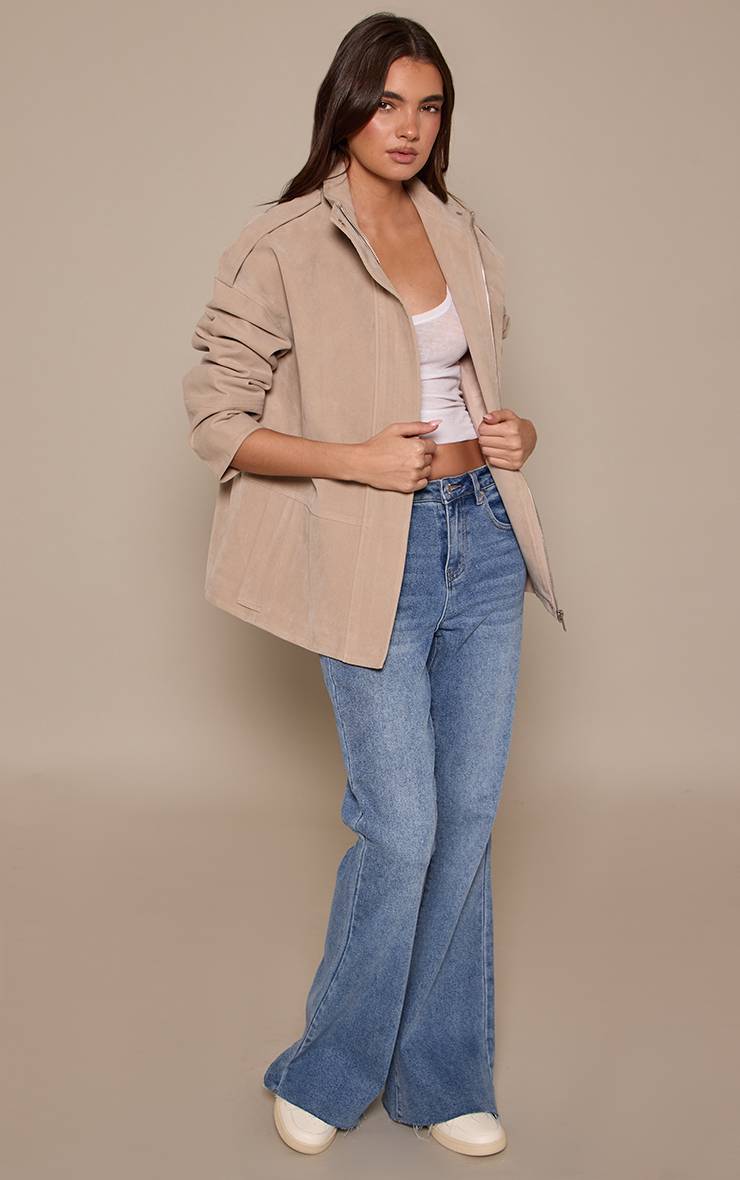 Bleu Foncé Jean Évasé Taille Basse Stretch