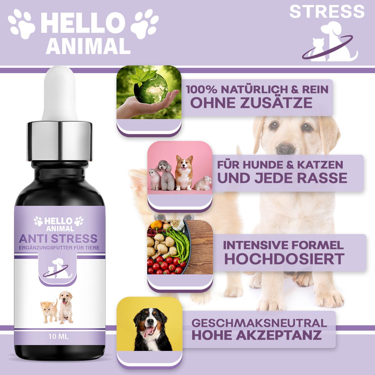 Hello Animal® | Anti Stress Öl | für Tiere