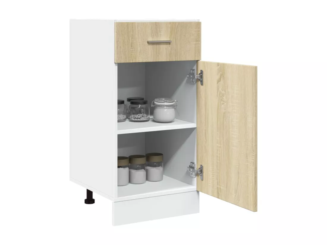 Armoire de plancher tiroir chêne sonoma bois d'ingénierie