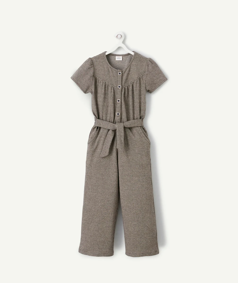COMBINAISON FILLE À CARREAUX ET JAMBES LARGES
