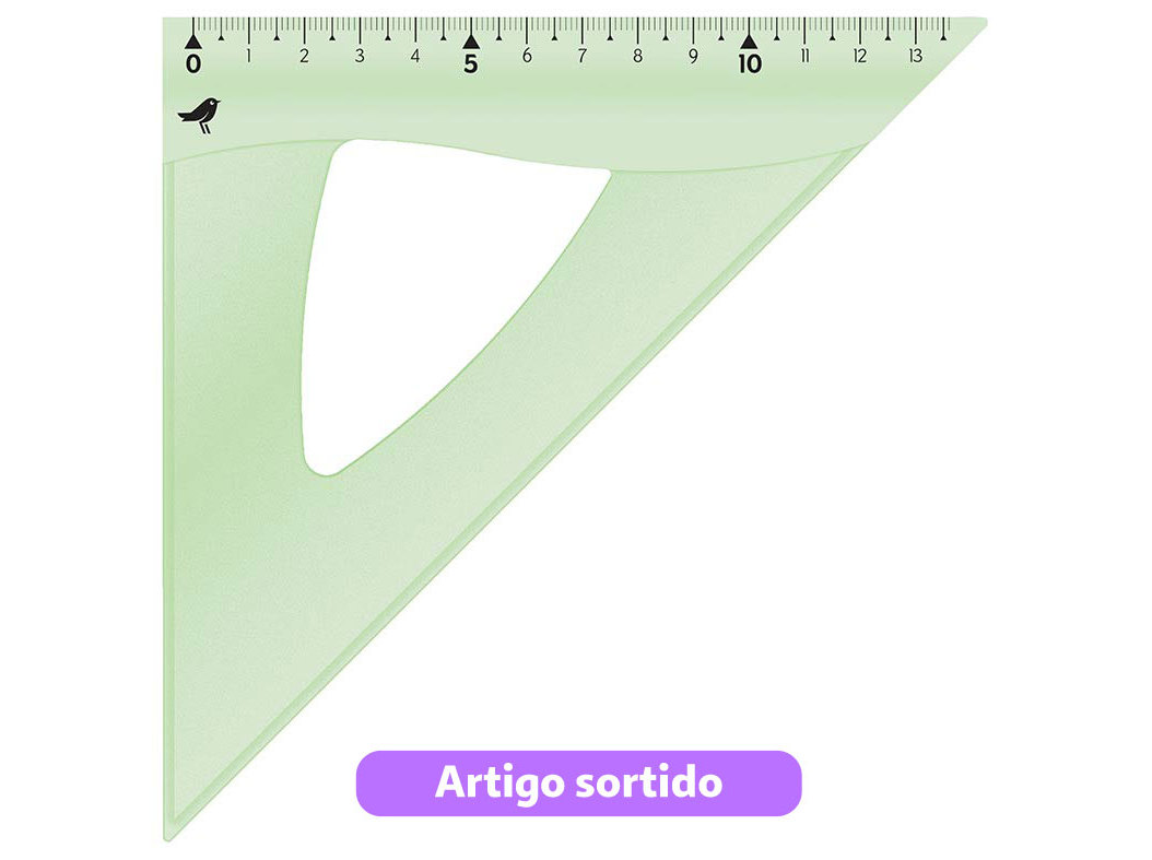 ESQUADRO INQUEBRÁVEL AUCHAN 45º 20CM CORES SORTIDAS