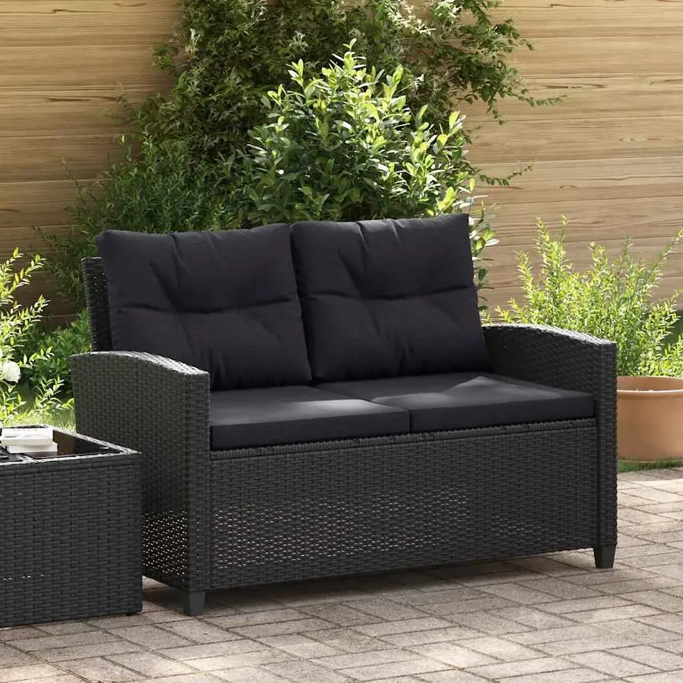 vidaXL - Tuinbank - Zwart - Poly rattan