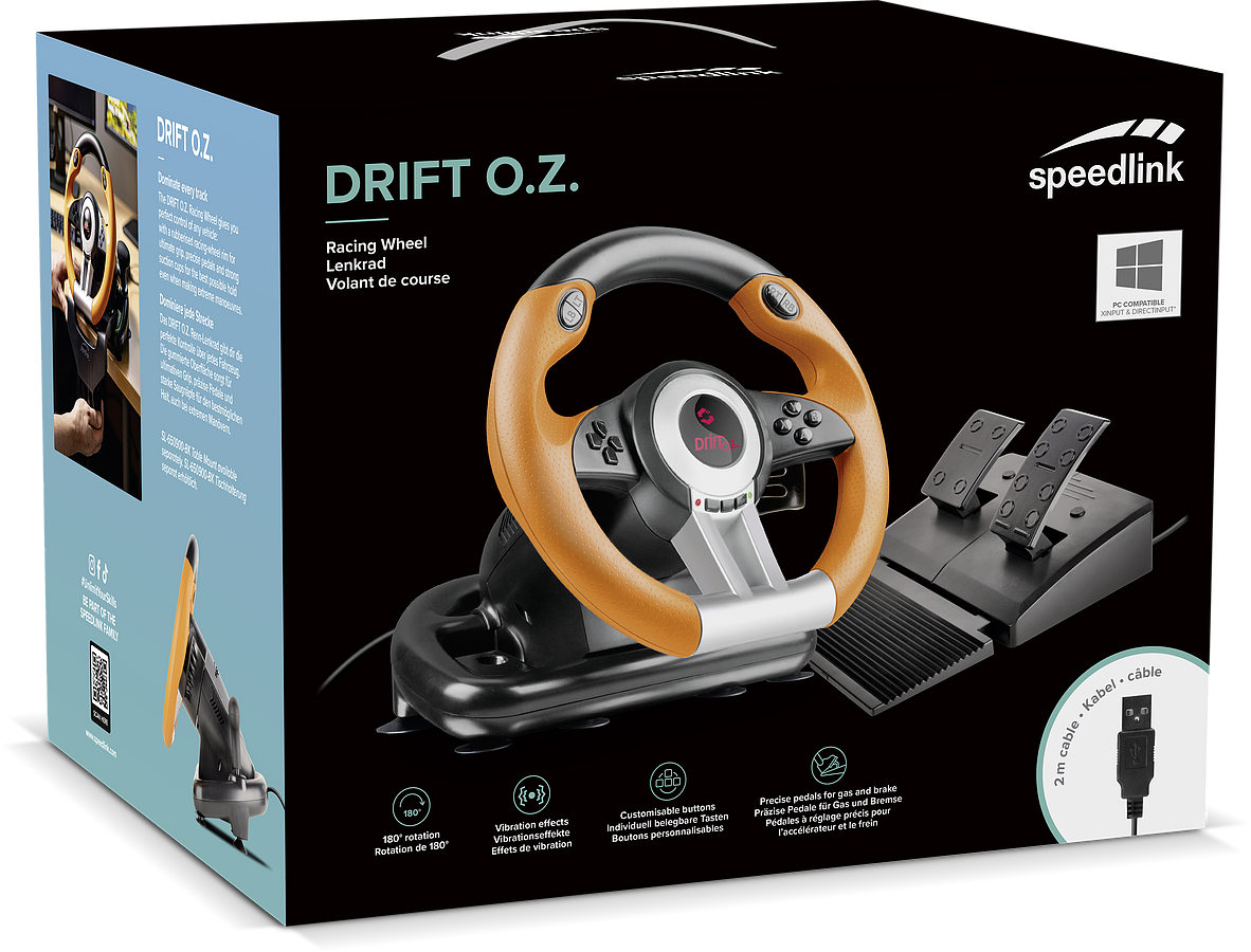 SPEEDLINK DRIFT O.Z. Racing Wheel PC, black-orange