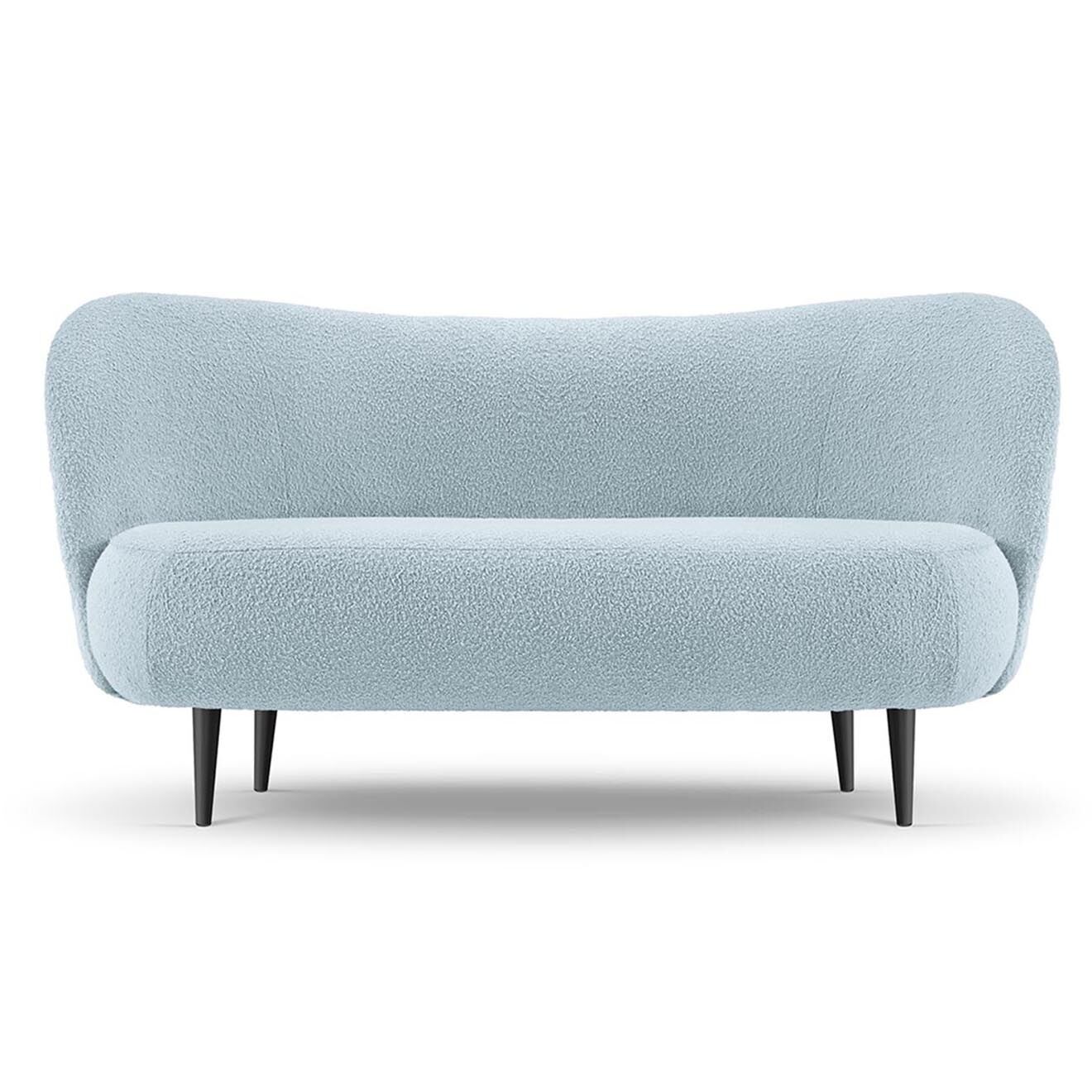 Mazzini Sofas Canapé Clove 3 places Velours bouclé bleu clair - 180x77x80 cm