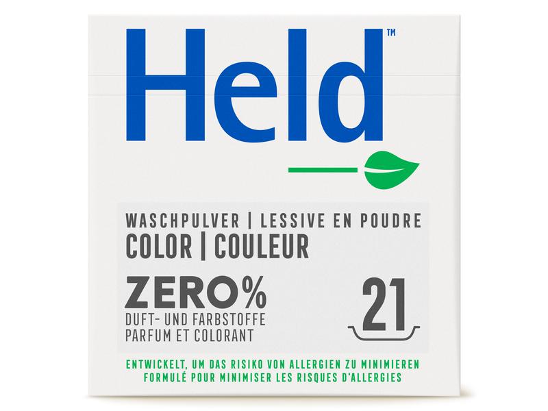 Held Pulverwaschmittel Color Sensitive 1.575 kg Waschmittelpulver für Buntwäsche auf pflanzlich mineralischer Basis