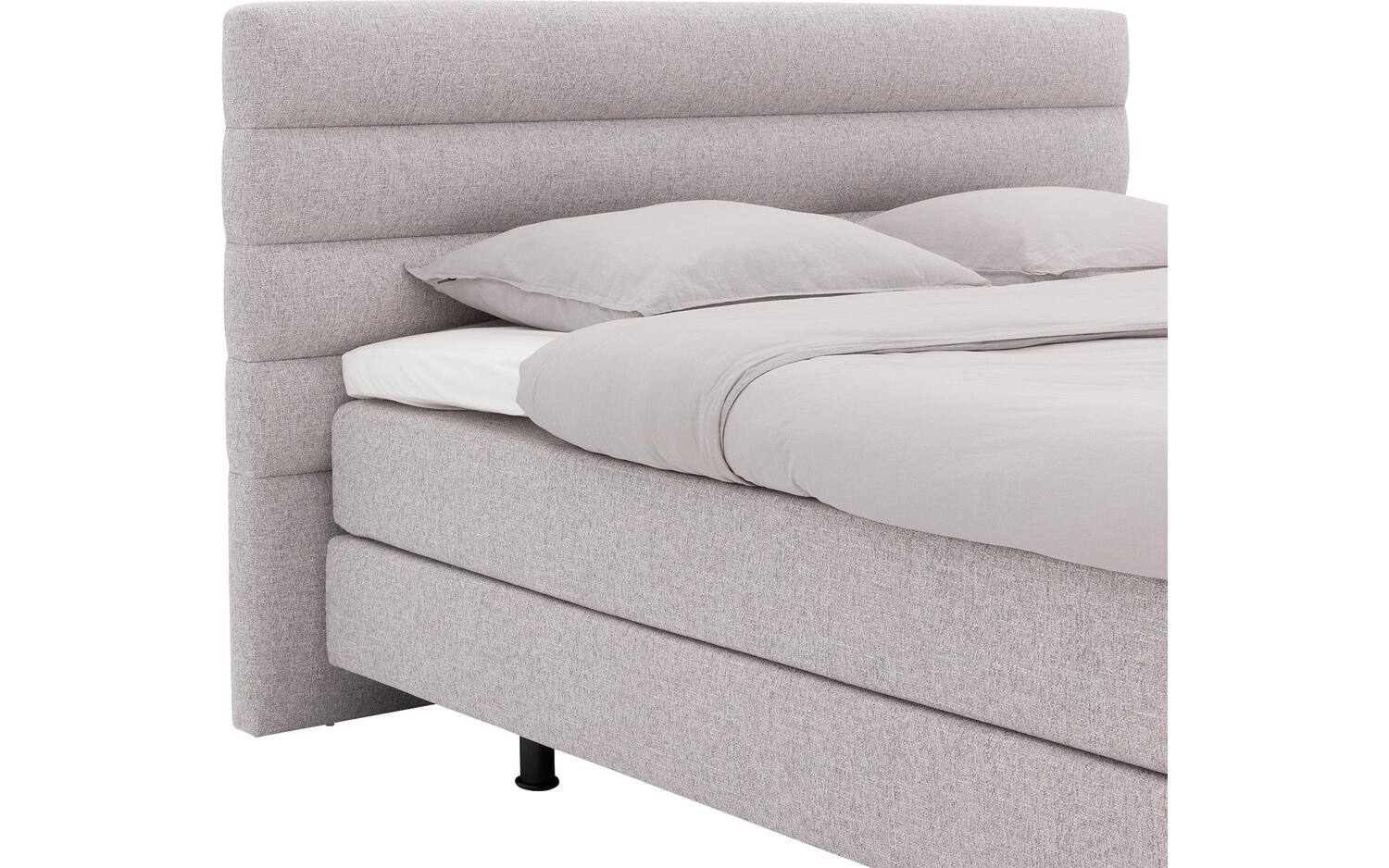 Goossens Boxspring Quatro inclusief topper - grijs - 160 x 214 cm cm