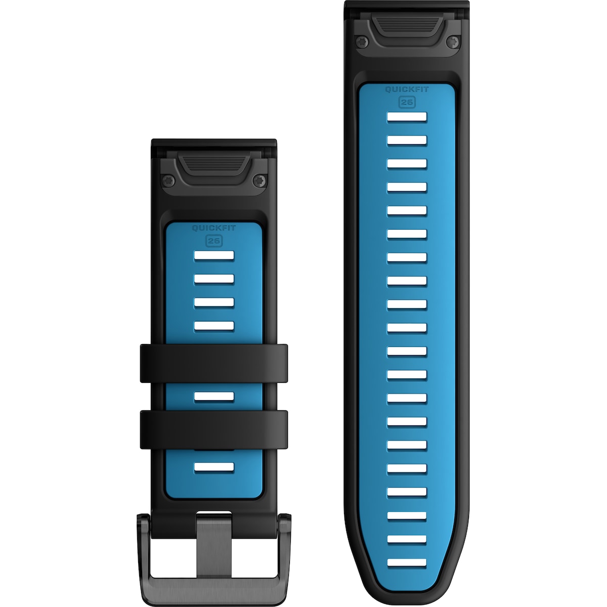Garmin 26mm QuickFit klokkerem av silikon (sort/blå)