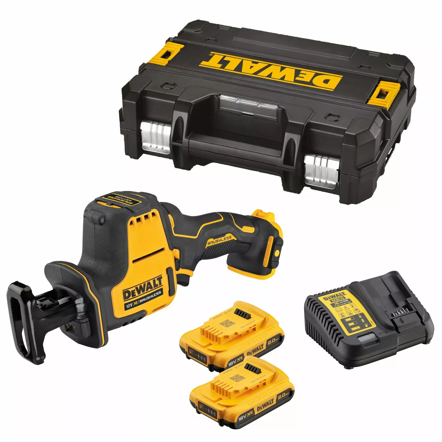 DeWALT DCS312D2-QW 12V Li-ion XR Accu Compacte Reciprozaag set (2x 2.0Ah) in TSTAK koffer