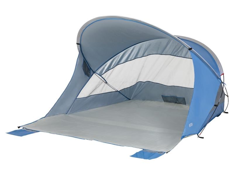 KOOR Strandzelt Hippo, Blau Strandmuschel schützt vor Sonne, Wind und leichtem Regen
