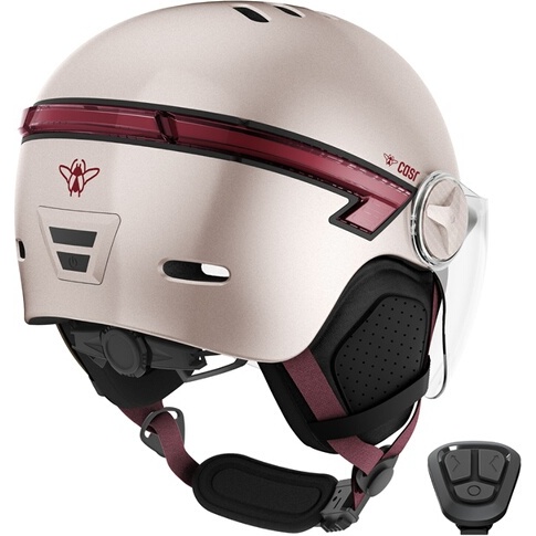 Casque vélo Casr GLOW AVEC LED ET VISIERE ROSE - M