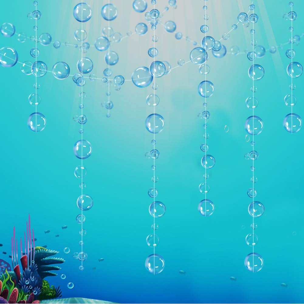 (2m) Bubble Girlande Meerjungfrauen Party Dekoration Wasserblasen Accessoire Banner - Hellblau