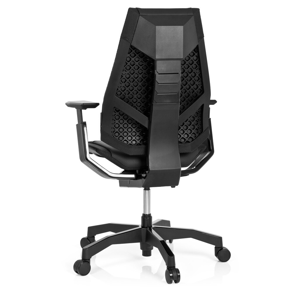 High End Bürostuhl GENIDIA BLACK Leder mit Armlehnen hjh OFFICE