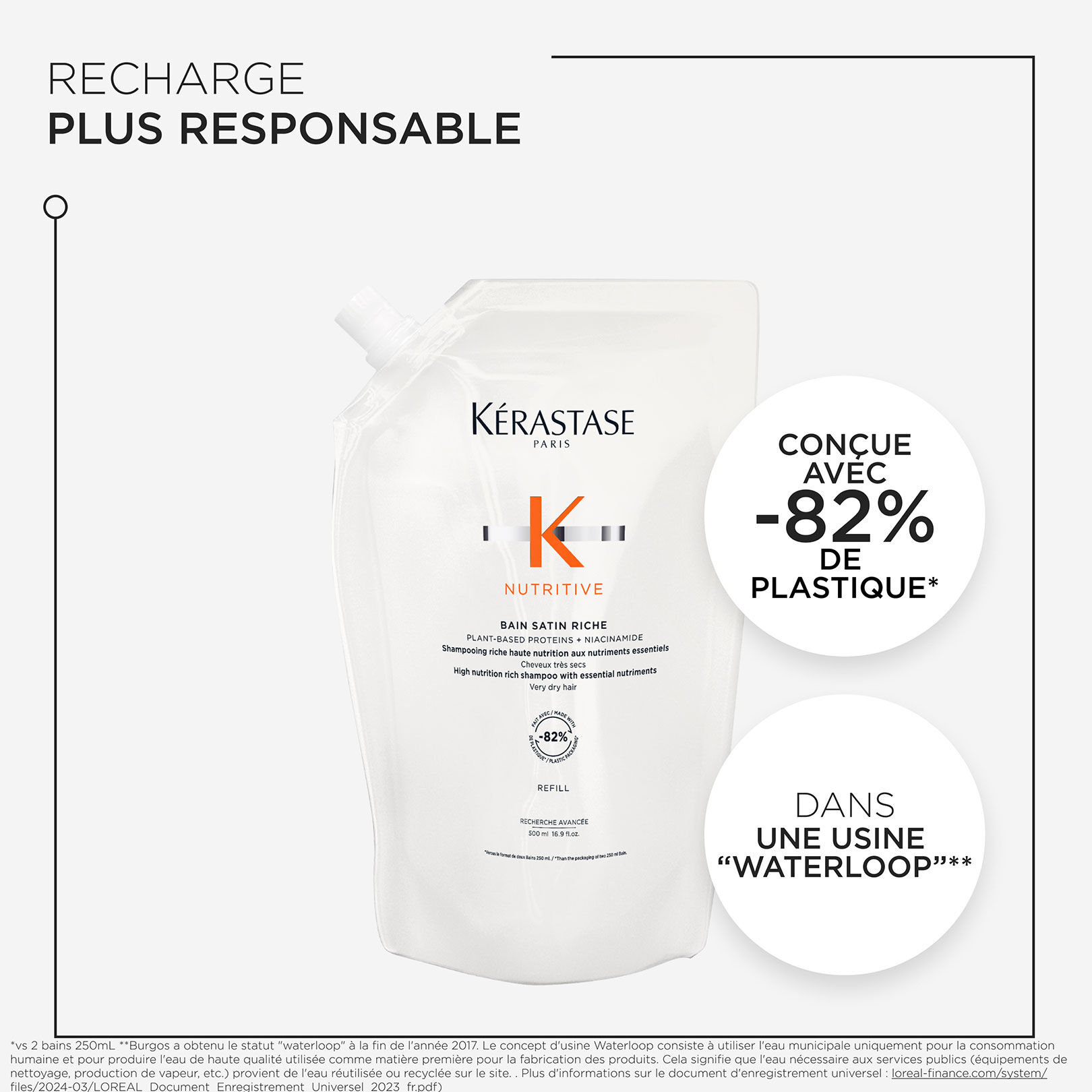 Bain satin riche Nutritive recharge 500 ml