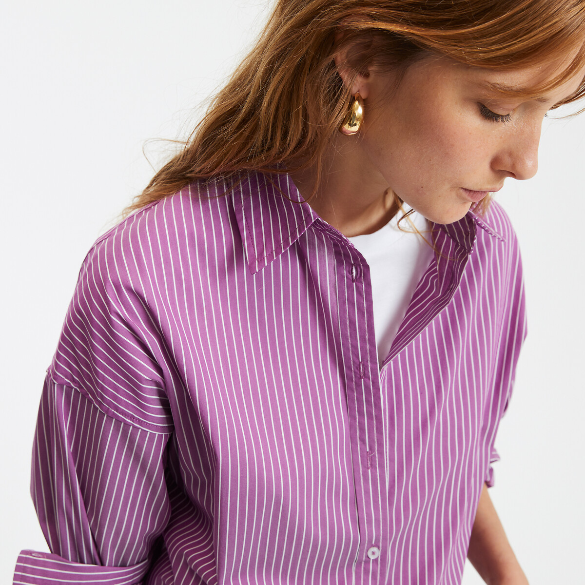 COLEÇÕES LA REDOUTE<br>Camisa listrada folgada, modelo exclusivo APOLLINE