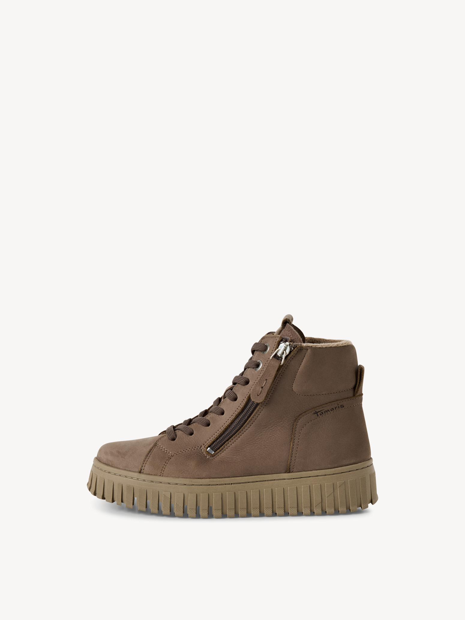 Leren Enkellaarsje - beige