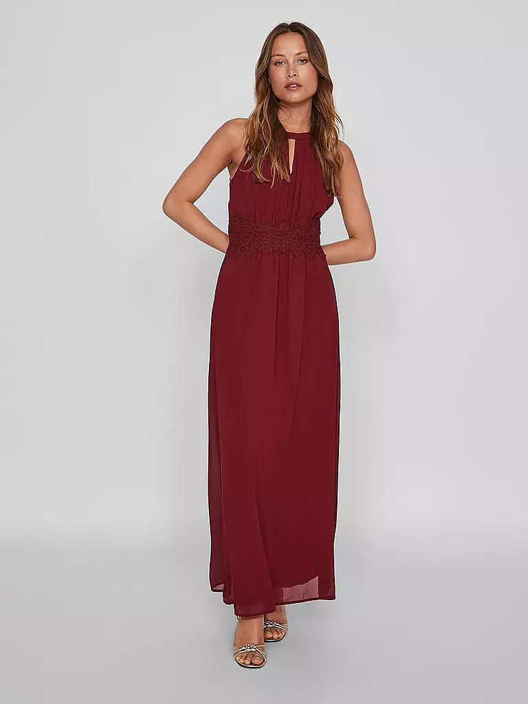 VILA Abendkleid VIMILINA dunkelrot