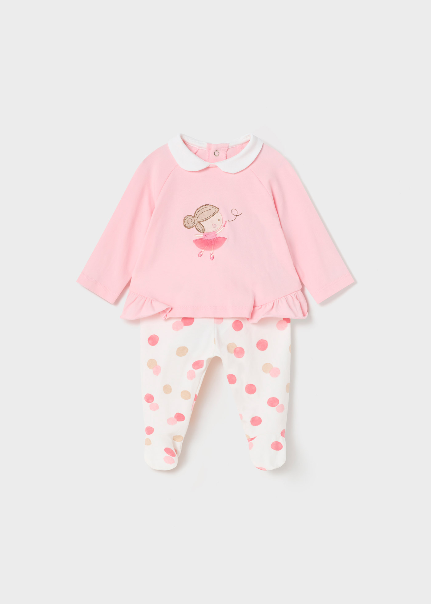 Conjunto de 2 peças em algodão sustentável para recém-nascidos.