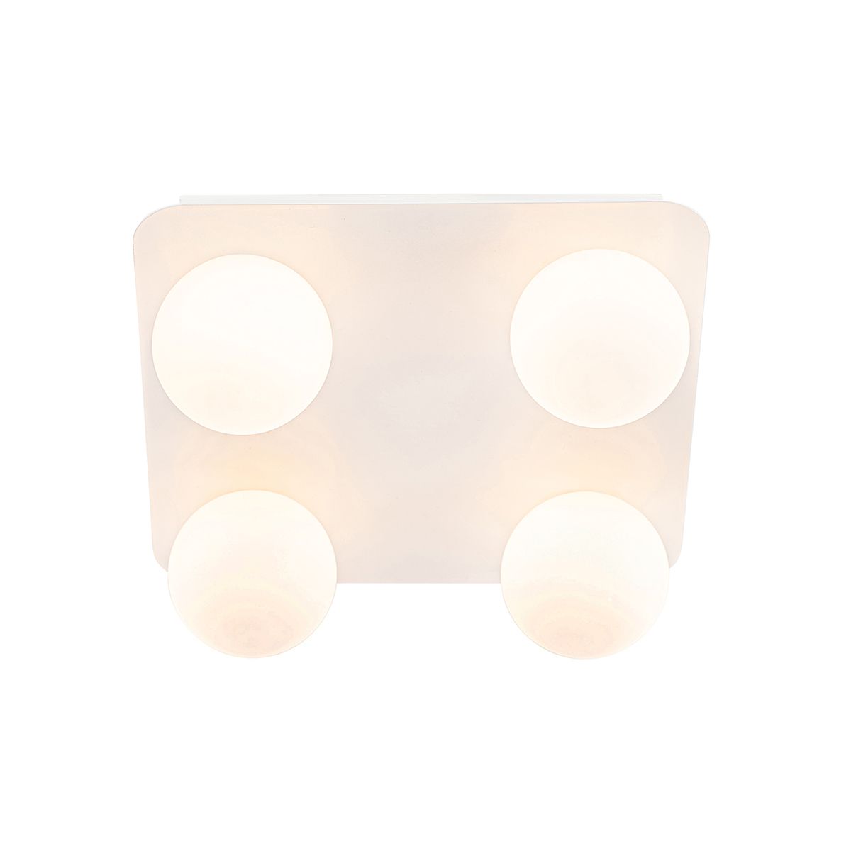 Moderne badkamer plafondlamp wit vierkant 4-lichts - Cederic