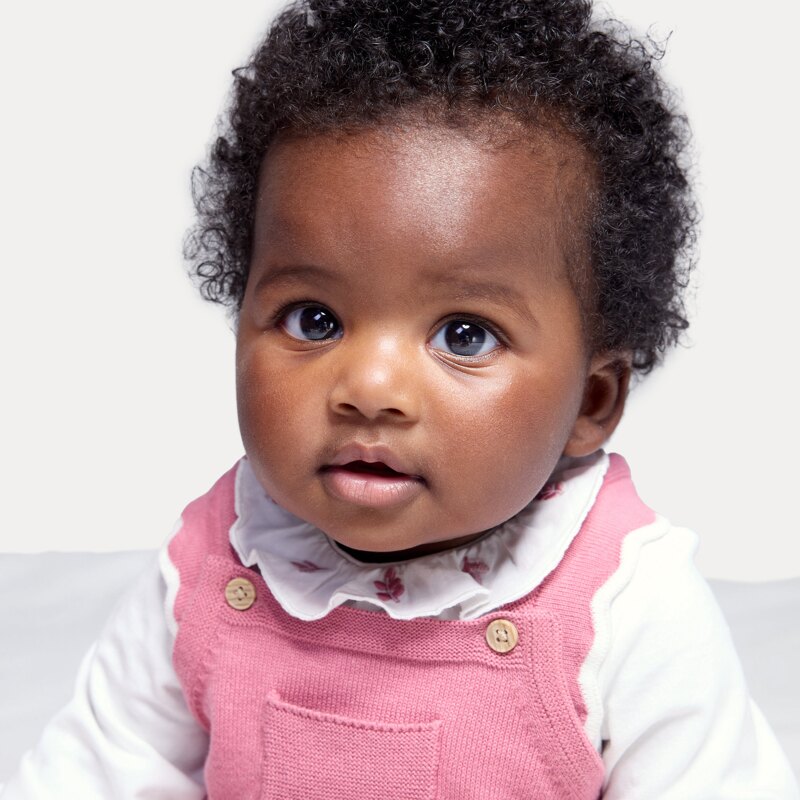 Salopette en maille tricot et body rose bébé fille Mauve Violet