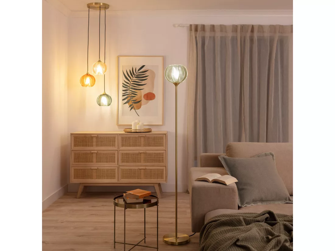 Lampadaire Métal et Verre Klimt Vert