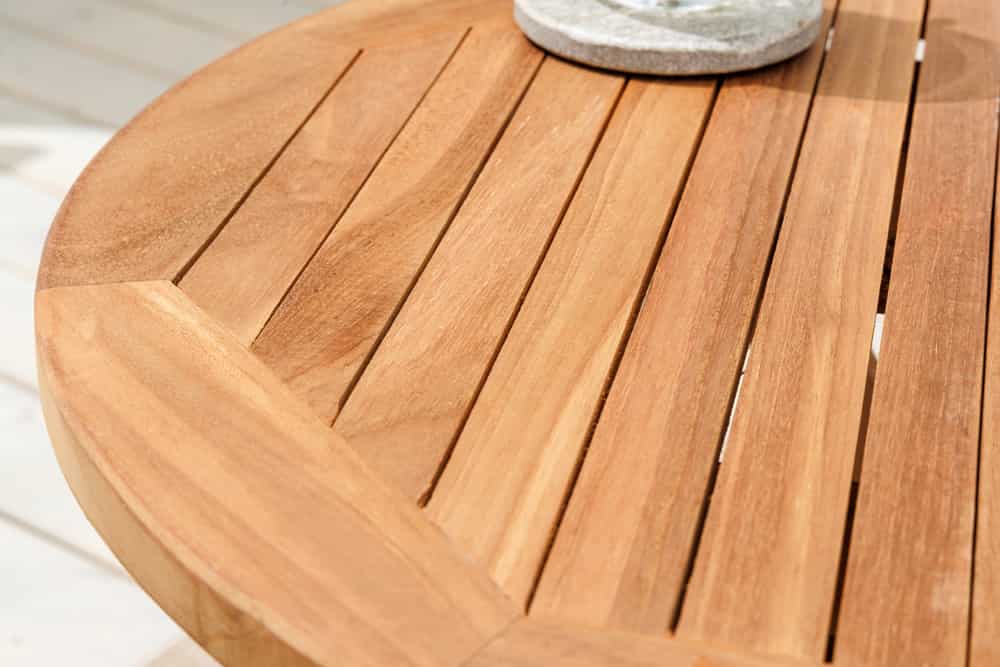 Massiver Gartenbeistelltisch EMPIRE TEAK 50cm natur Teakholz klappbar rund Outdoor