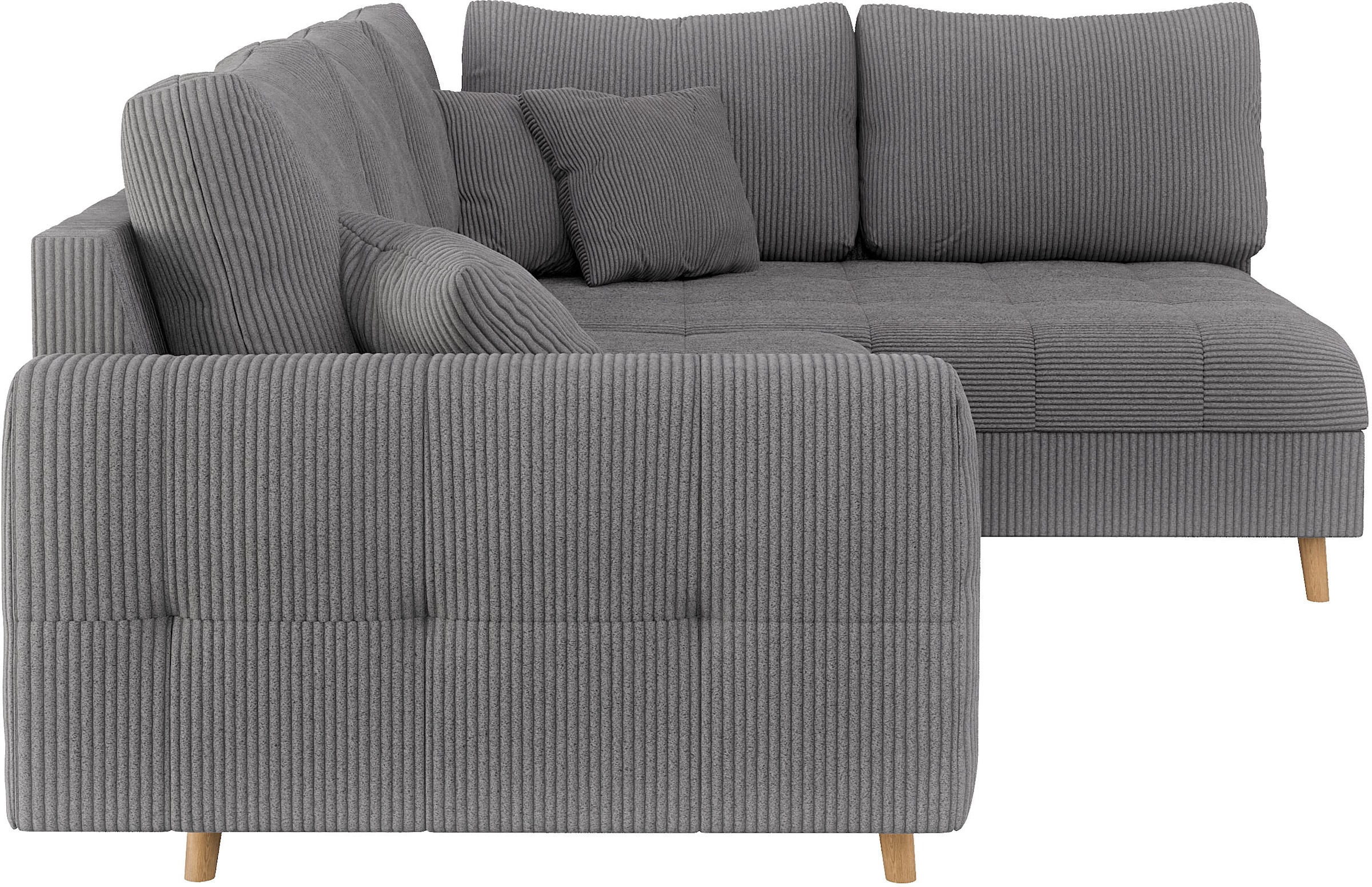 Home affaire Ecksofa »CHARRE L-Form mit Ottomane, Masse B/T/H: 231/161/81 cm« feine Steppung, lose Rücken- und Zierkissen, auch in Cord und Bouclé