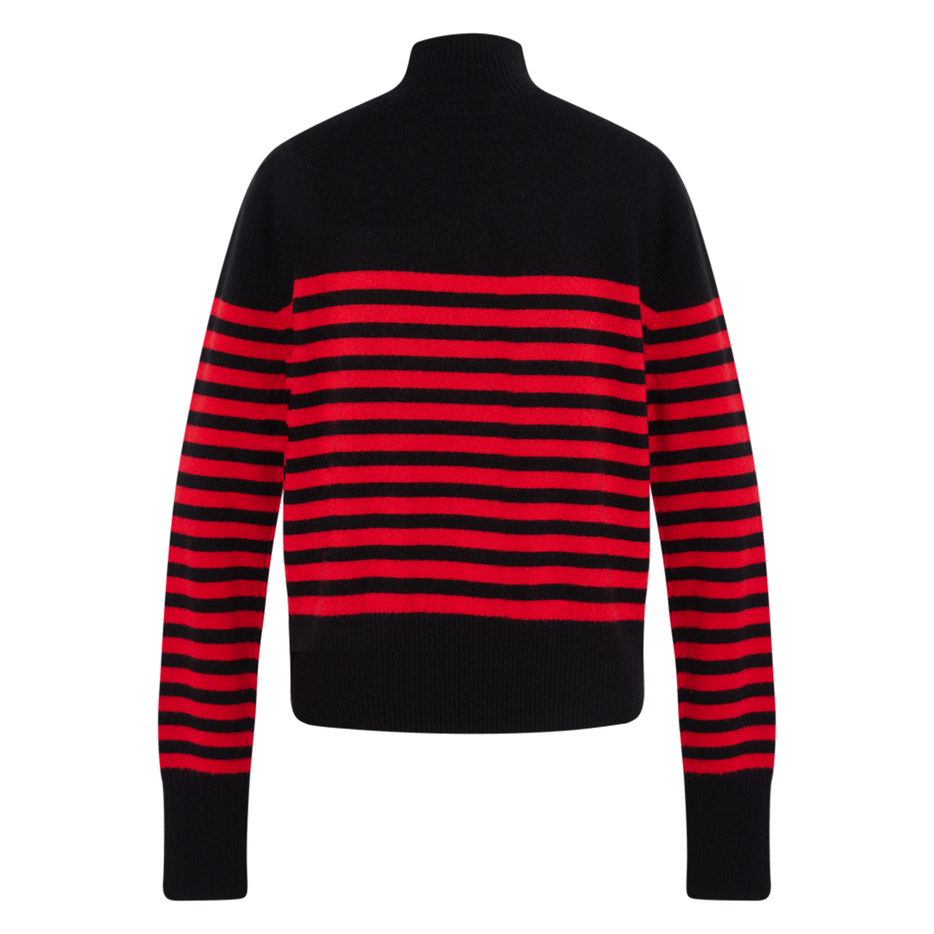Pull droit col montant en cachemire | Noir