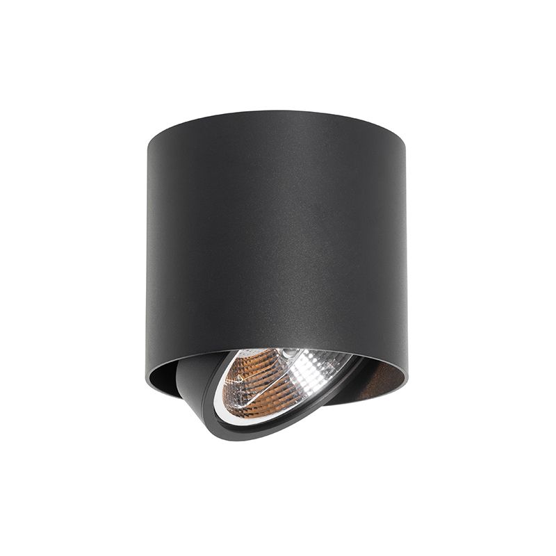 Design opbouwspot zwart draai- en kantelbaar GU10 111mm - Impact