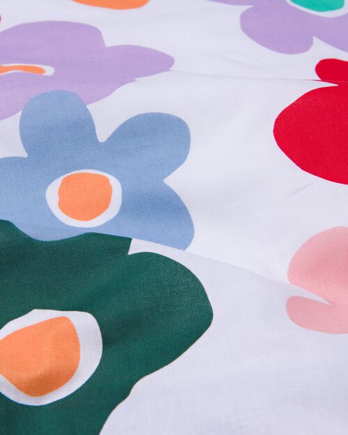 housse de couette coton doux enfant 140x200 fleurs