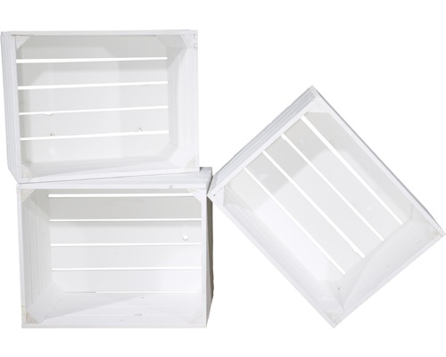 Witte fruitkist 50x40x30 cm, set van 4