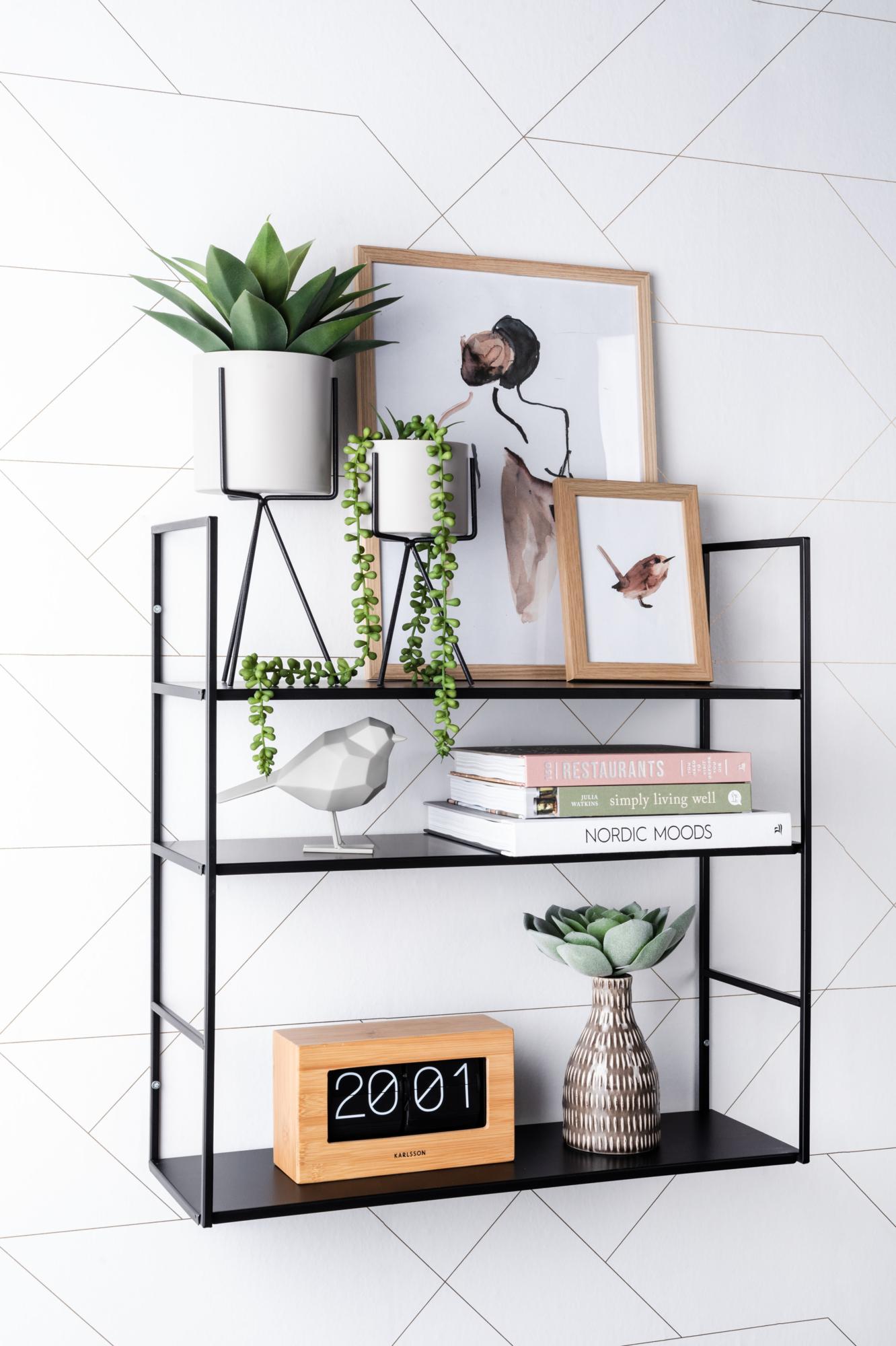 Wall rack Level metal matt warm grey