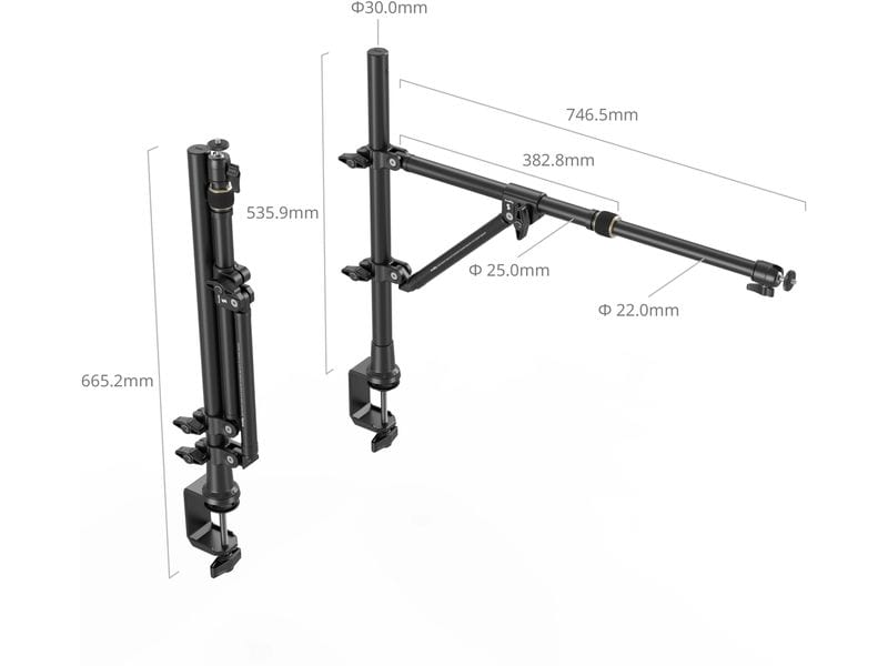 Smallrig Halterung für Desktop-Overhead-Fotografie/Live-Str Tischhalterung mit Kugelkopf und Telefonclip