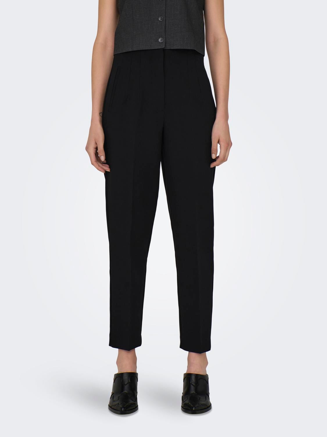 ONLRAVEN Hohe Taille Normal geschnitten Hose Black