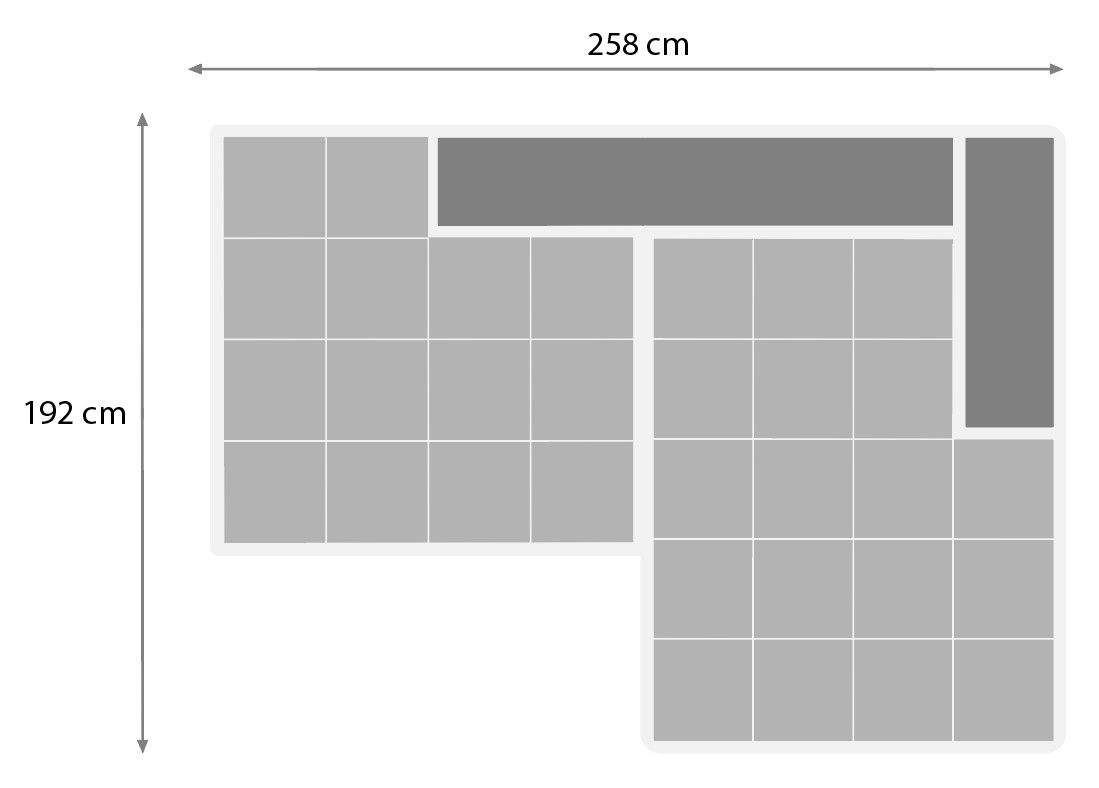 Loungebank Trentino B256 x D192 x H80 cm