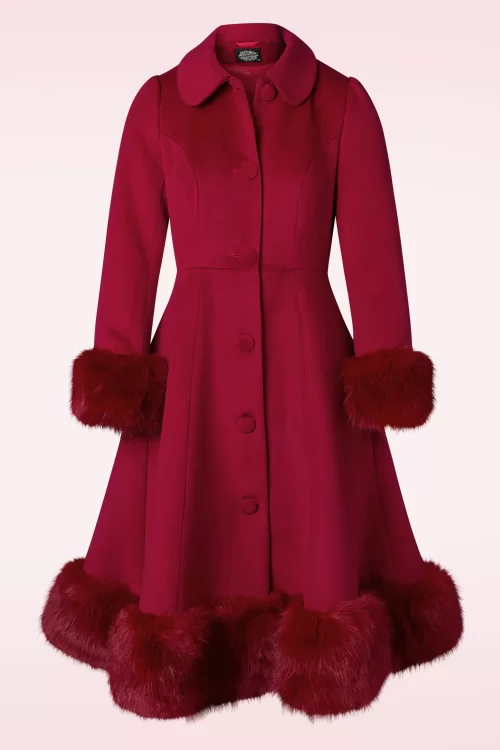 Hearts & Roses Lacey swing jas in bordeaux