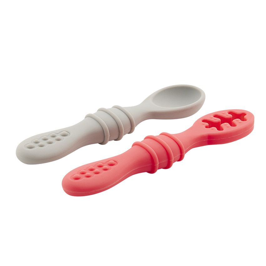 Set de 2 cuillères d'apprentissage Yummix - Rose - Ecru