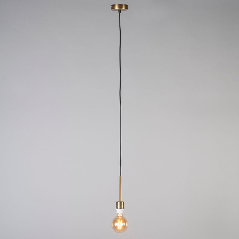 Moderne hanglamp brons met kap 45 cm wit - Combi 1