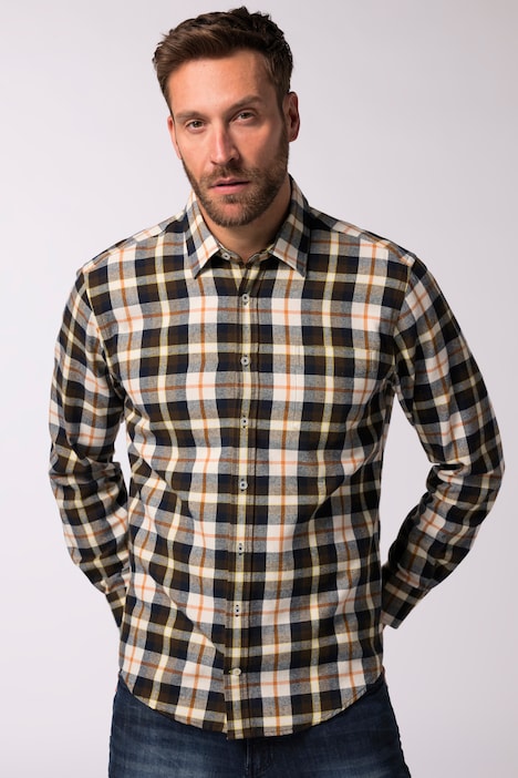 JP 1880 Karo-Flanellhemd, Langarm, Kentkragen, Modern Fit, bis 8 XL