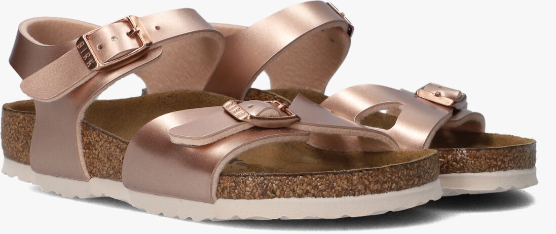 BIRKENSTOCK ros&eacute;gouden birkenstock sandalen rio kids