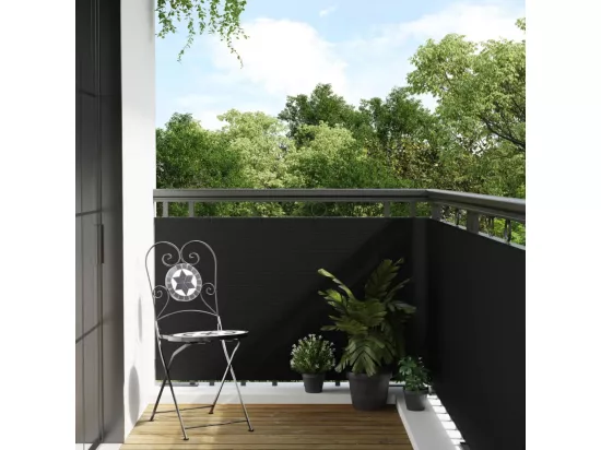 Paravent de balcon noir 400x90 cm résine tressée
