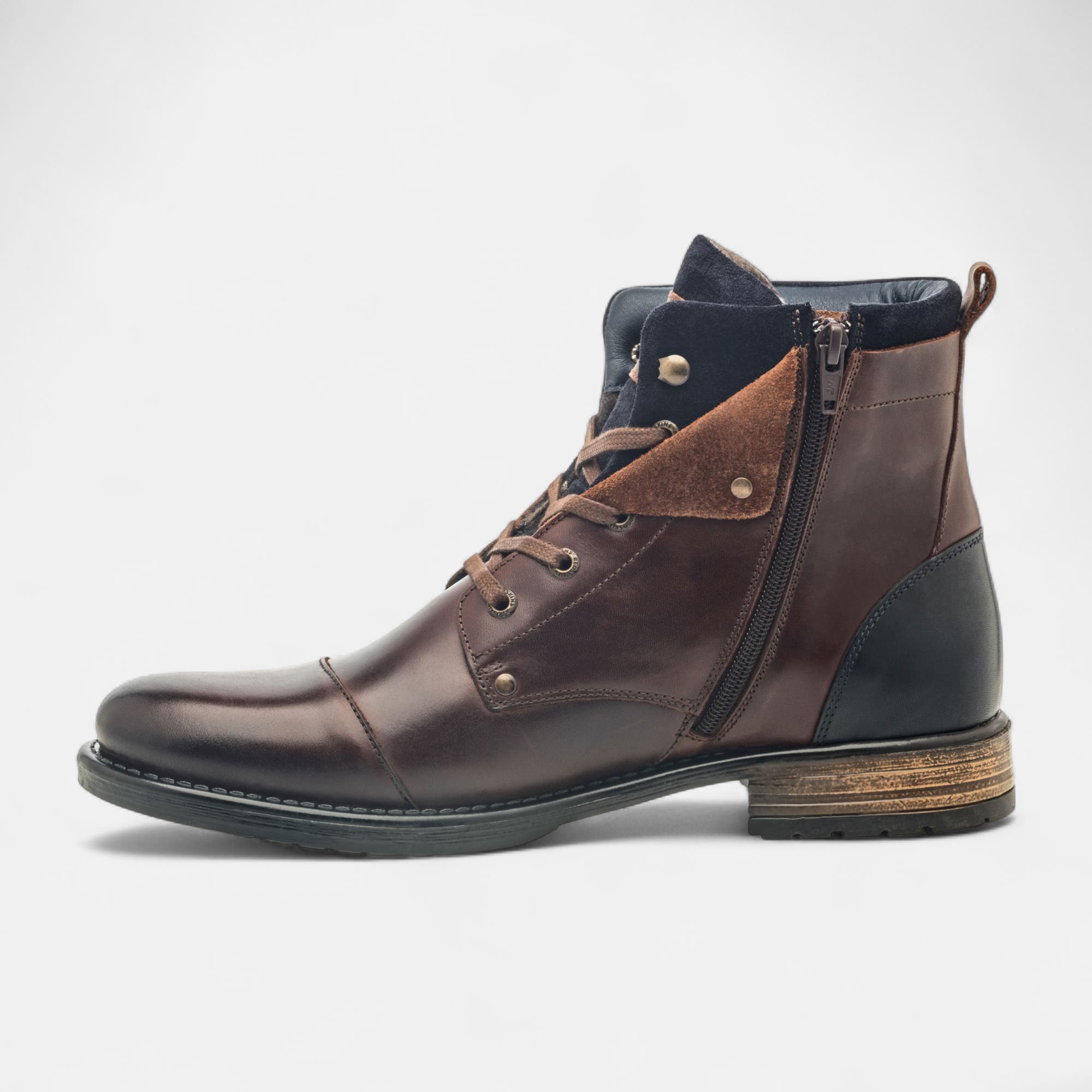 Boots Homme en cuir marron