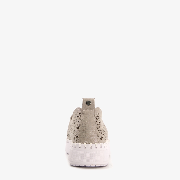 Hush Puppies dames instappers zilver met glans