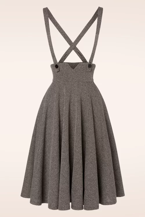 Vixen Toyin herringbone swing rok in grijs