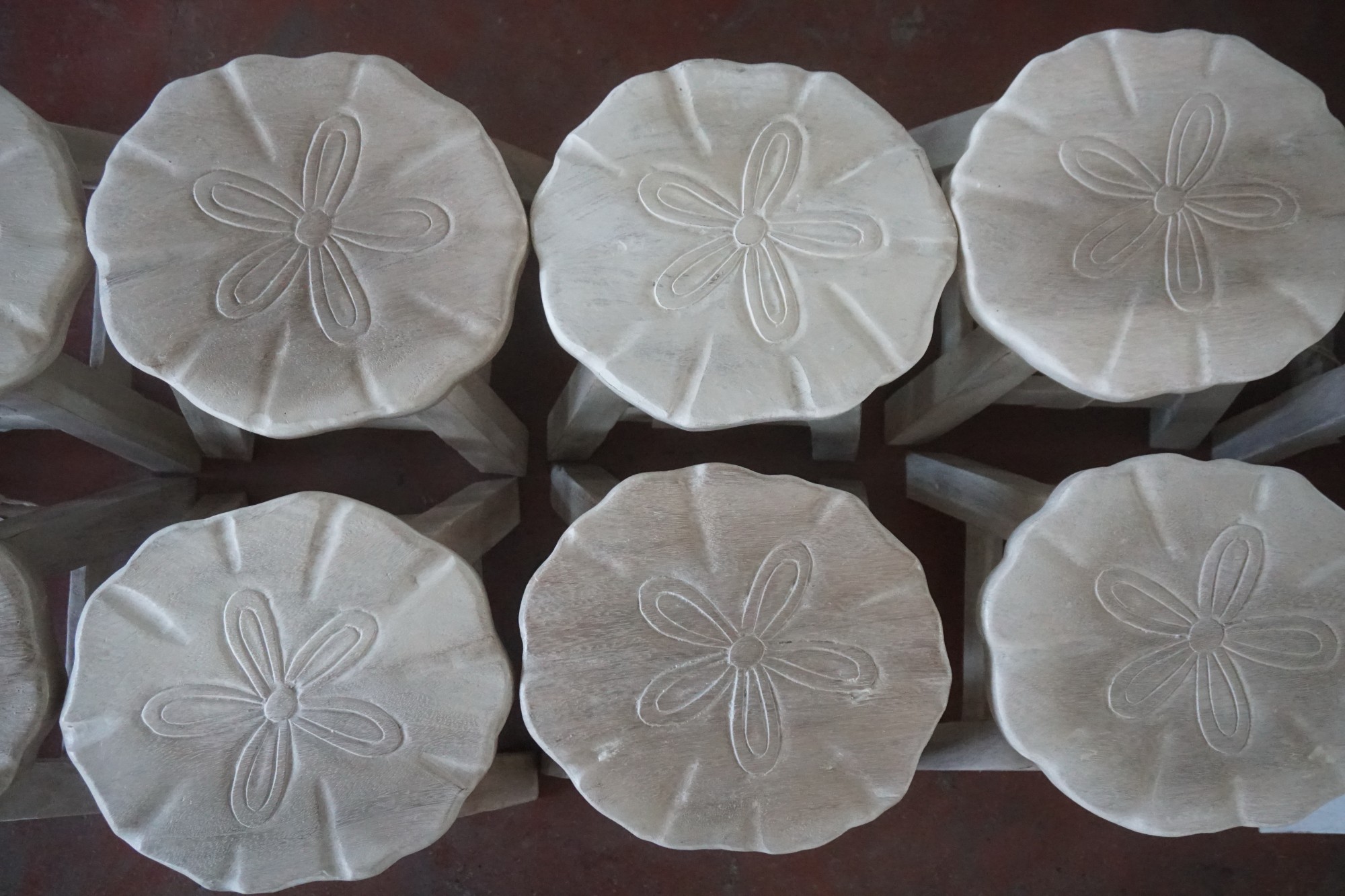 Hocker 'Blume', weiß, Ø 25 cm, H 25 cm von fischer's lagerhaus