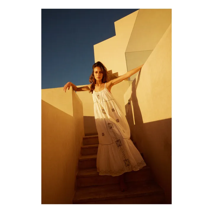 Alma Deia Robe Longue Brodée | Blanc cassé